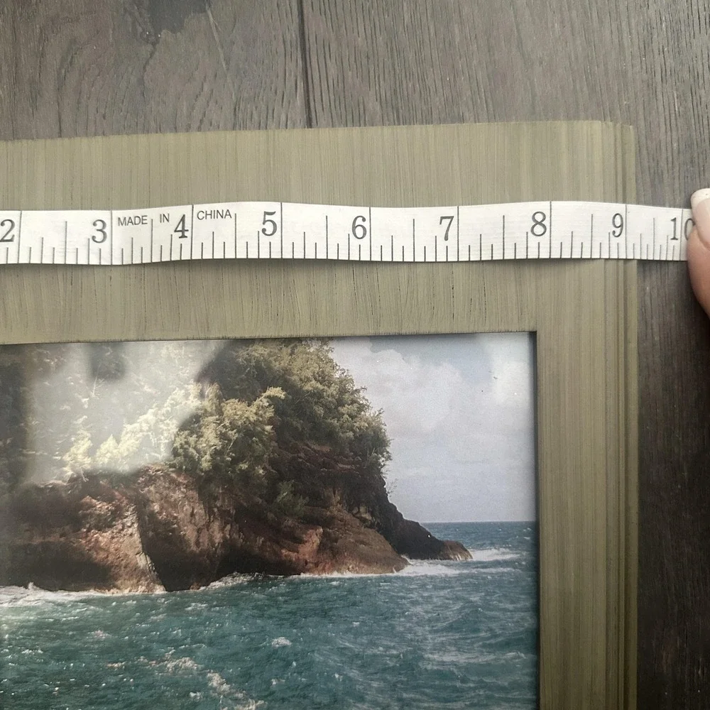 Green Taupe Wood Grain Picture Photo Frame 5x7 Tabletop Farmhouse Cottagecore